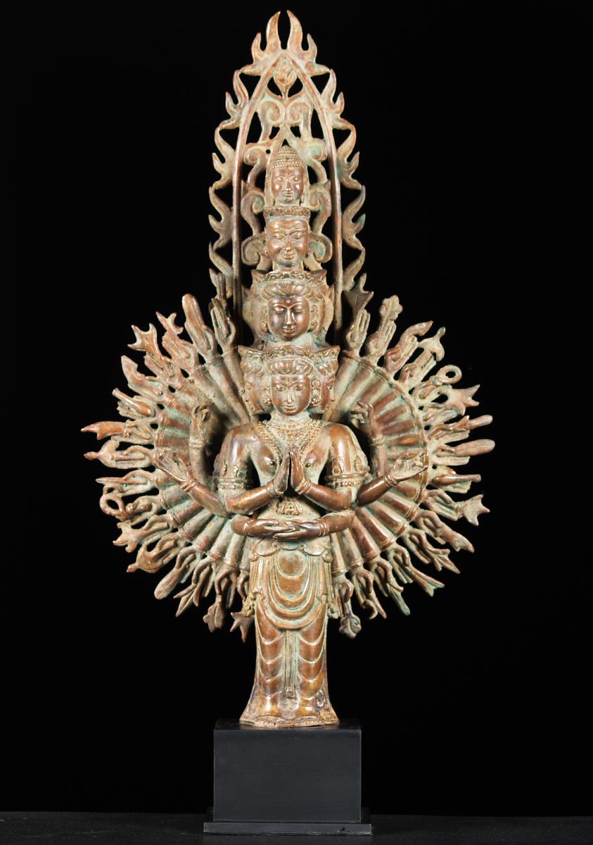 Brass Sahasrabhuja Avalokiteshvara 26.5"